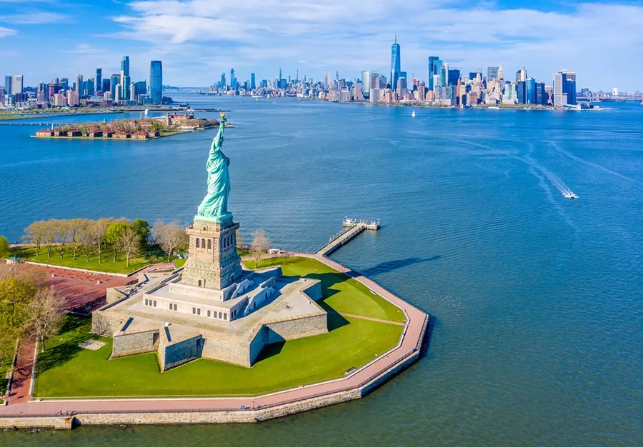 The Statue of Liberty and Ellis Island, New York City
