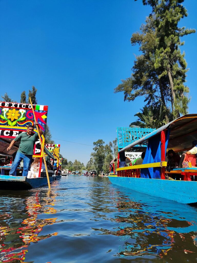 Vibrant Trajineras on Xochimilco Canals, Mexico City