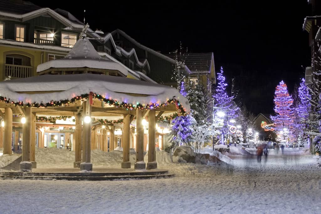 Whistler Village Winter Holiday Evening