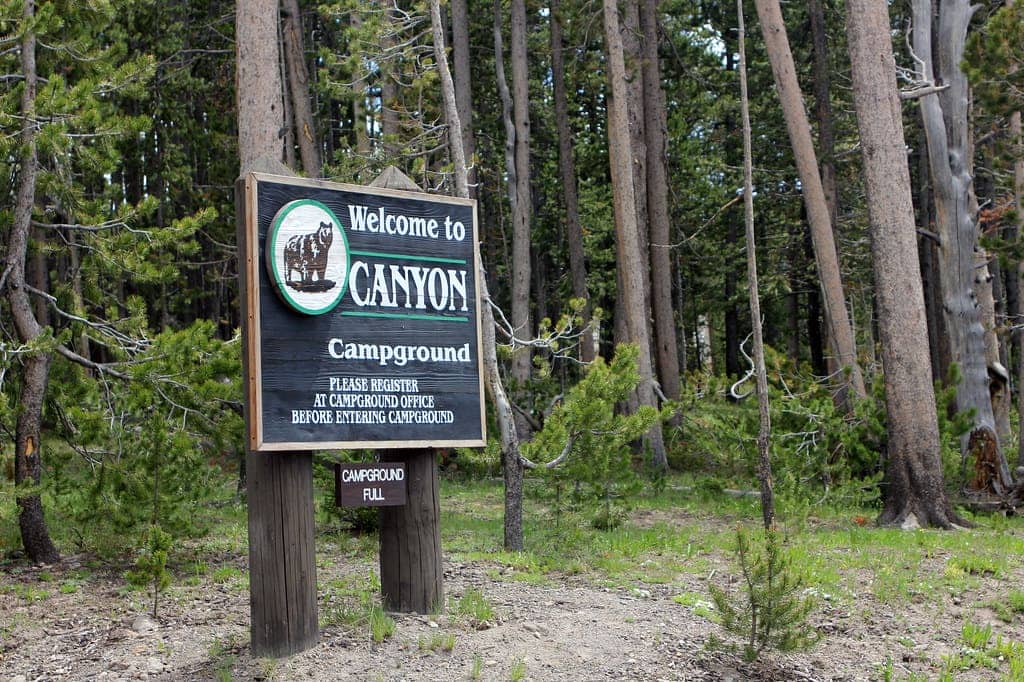 Canyon Campground Welcome Site, Yellowstone National Park