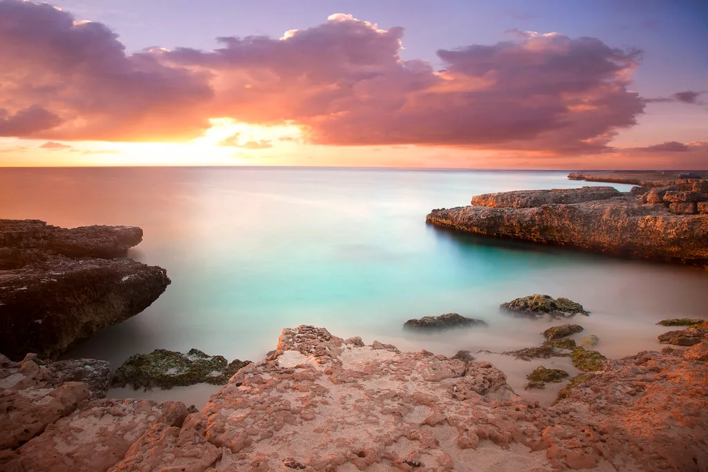 Perfect Weather, Aruba, Malmok, Coral Rock Sunset