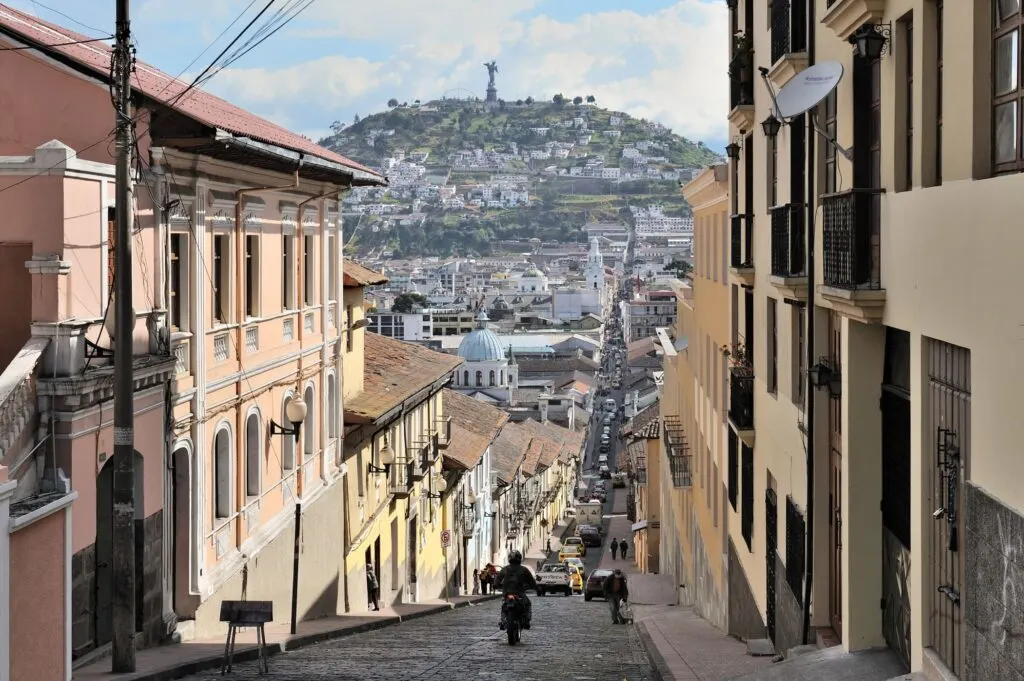 Quito calle García Moreno, Ecuador
